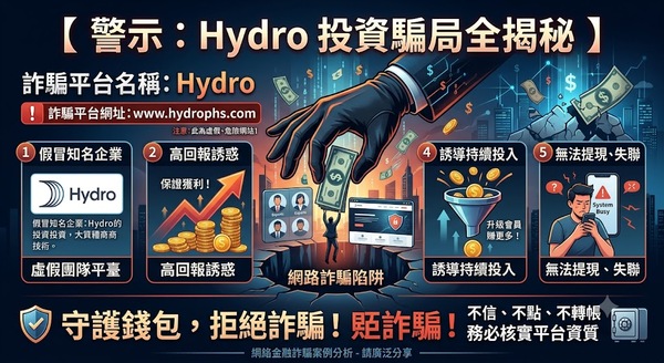 Hydro投資平台安全嗎？是真實合法還是假平台？Hydro為什麼一直無法提領、提款失敗，還要求繳納保證金與稅金？公佈自救方法